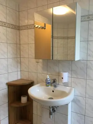 Ein Badezimmer in der Unterkunft Ferienwohnung in Meißen-Triebischtal