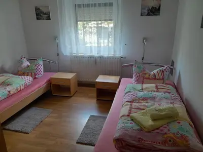 Ein Bett oder Betten in einem Zimmer der Unterkunft Ferienwohnung Blick zum Zirkelstein
