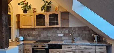 Küche/Küchenzeile in der Unterkunft SeenSucht & Urlaubsträume, Ferienwohnung 
