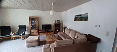 Ein Sitzbereich in der Unterkunft Ferienwohnung am Rittergut