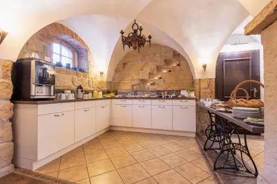 Küche/Küchenzeile in der Unterkunft Apartment in Papstdorf 