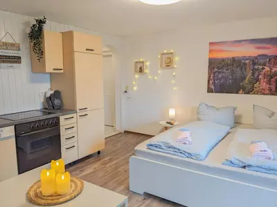 Küche/Küchenzeile in der Unterkunft B2 - Urlaubsmagie - mit Terrasse& Grill direkt am Wanderweg