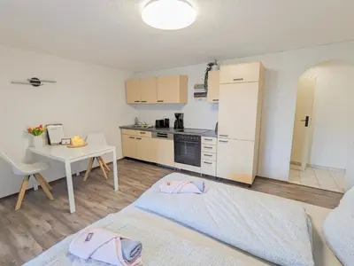 Küche/Küchenzeile in der Unterkunft B2 - Urlaubsmagie - mit Terrasse& Grill direkt am Wanderweg
