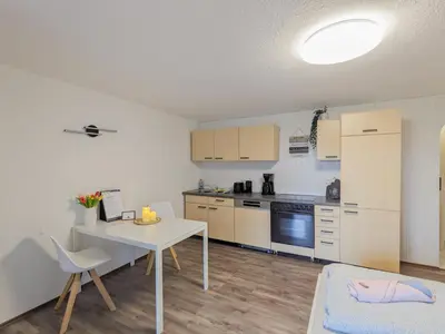 Küche/Küchenzeile in der Unterkunft B2 - Urlaubsmagie - mit Terrasse& Grill direkt am Wanderweg