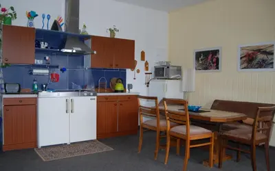 Küche/Küchenzeile in der Unterkunft Ferienwohnung Sunwood
