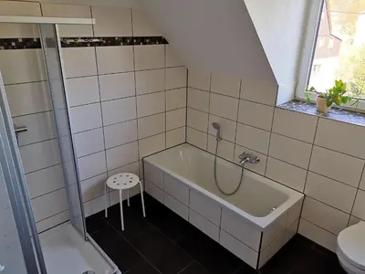 Ein Badezimmer in der Unterkunft Ferienhaus in Papstdorf Sächsische Schweiz 17