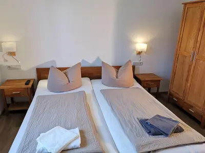 Ein Bett oder Betten in einem Zimmer der Unterkunft Apartment in Papstdorf 