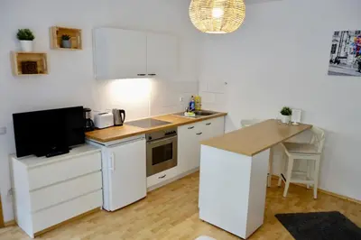 Küche/Küchenzeile in der Unterkunft Cozy Apartment in Dresden Neustadt