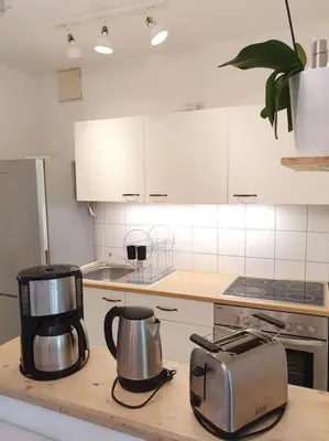 Küche/Küchenzeile in der Unterkunft Two room Apartment in Dresden Neustadt with balcony
