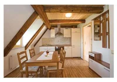 Küche/Küchenzeile in der Unterkunft Ferienwohnung Heuboden Bauernhaus Vetter