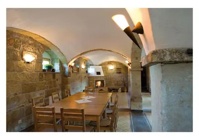 Ein Restaurant oder anderes Speiselokal in der Unterkunft Ferienwohnung Heuboden Bauernhaus Vetter