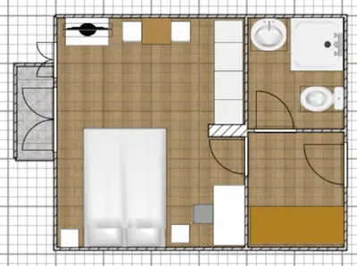 Grundriss der Unterkunft Studio in Dresden Neustadt balcony and parking