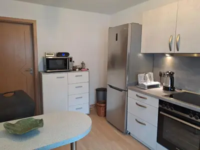 Küche/Küchenzeile in der Unterkunft Ferienwohnung Hänsch