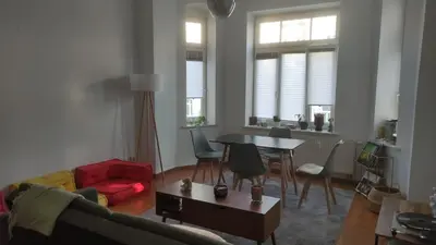 Ein Sitzbereich in der Unterkunft Chemnitz Kassberg Apartments in ruhiger Lage für Wochen oder Monatsaufenthalte