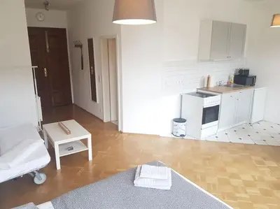 Küche/Küchenzeile in der Unterkunft Studio in Dresden Neustadt Louisenstraße