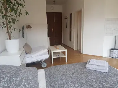 Ein Bett oder Betten in einem Zimmer der Unterkunft Studio in Dresden Neustadt Louisenstraße