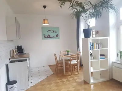 Küche/Küchenzeile in der Unterkunft Studio in Dresden Neustadt Louisenstraße