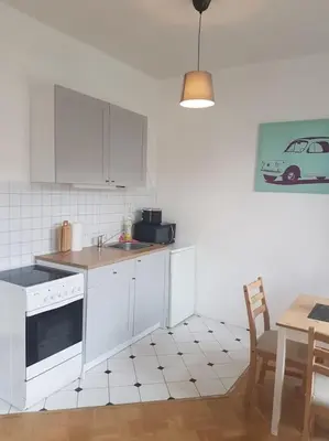 Küche/Küchenzeile in der Unterkunft Studio in Dresden Neustadt Louisenstraße
