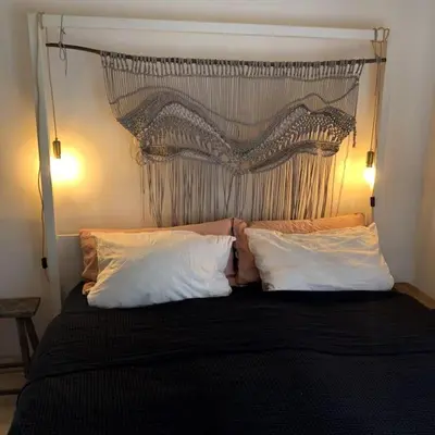 Ein Bett oder Betten in einem Zimmer der Unterkunft Happy Fuchsbau Ferienwohnung