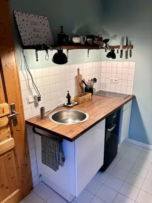 Küche/Küchenzeile in der Unterkunft Happy Fuchsbau Ferienwohnung