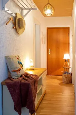 Ein Bett oder Betten in einem Zimmer der Unterkunft Blick auf die Sachsenhöhe