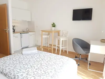 Küche/Küchenzeile in der Unterkunft Studio Dresden Neustadt & parking