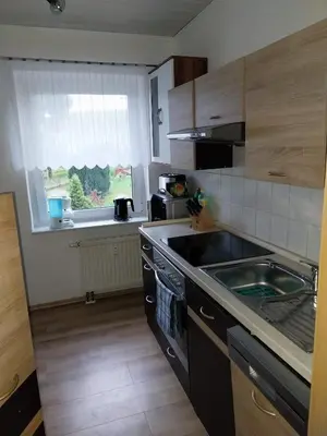 Küche/Küchenzeile in der Unterkunft Ferienwohnung Einsiedel
