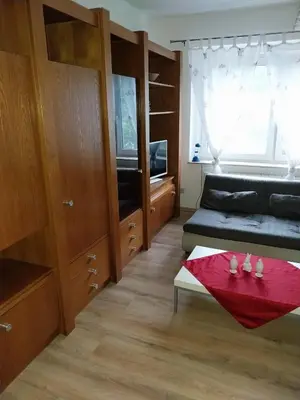 Ein Sitzbereich in der Unterkunft Ferienwohnung Einsiedel