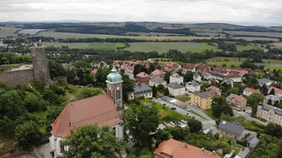 Blick auf Ferienwohnung Gräfin Cosel aus der Vogelperspektive