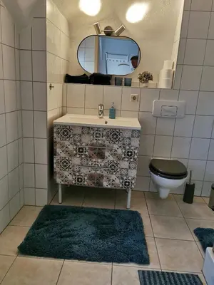 Ein Badezimmer in der Unterkunft Ferienwohnung Schloßblick mit Parkplatz