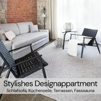 HexenburgbeiDresden mit Faßsauna Stylishes Designerappartement mit Schlafsofa