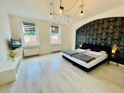 Ein Bett oder Betten in einem Zimmer der Unterkunft Apartment im Herzen von Meissen No3