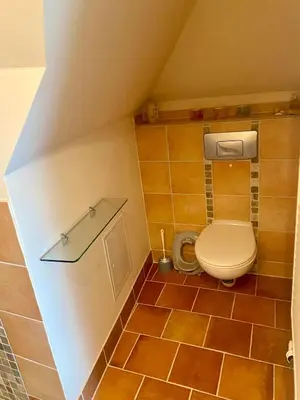 Ein Badezimmer in der Unterkunft Dachgeschossloft mit Aussicht ins Erzgebirge