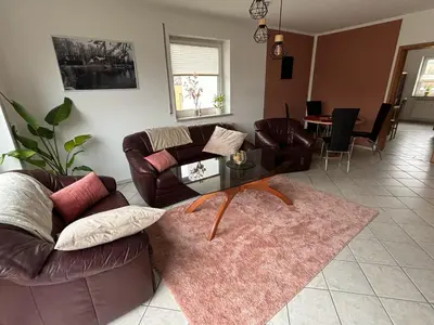 Ein Sitzbereich in der Unterkunft Ferienwohnung Heike