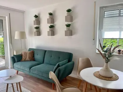 Ein Sitzbereich in der Unterkunft Ferienwohnung 