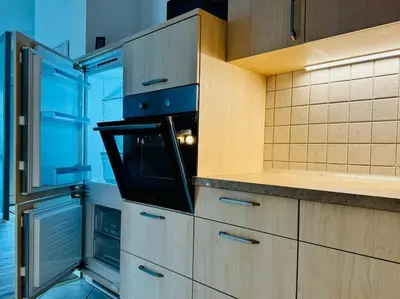 Küche/Küchenzeile in der Unterkunft Ferienwohnung 