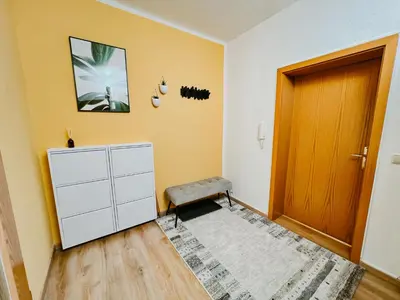 Grundriss der Unterkunft Modernes Apartment mit Balkon und Stellplatz