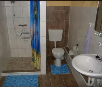 Ein Badezimmer in der Unterkunft Ferienwohnung Monteurzimmer Bretnig WiFi Waschmaschine Parklpatz kostenlos
