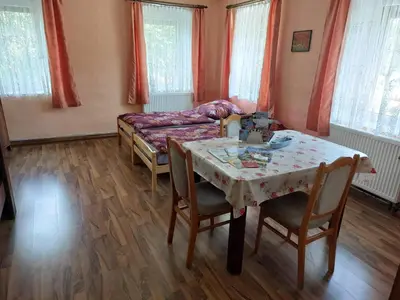 Ein Bett oder Betten in einem Zimmer der Unterkunft Ferienwohnung Bretnig