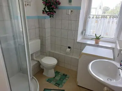 Ein Badezimmer in der Unterkunft Ferienwohnung Bretnig