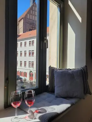 Getränke in der Unterkunft Cosel Apartment Altstadt Radfahrer Balkon WLAN