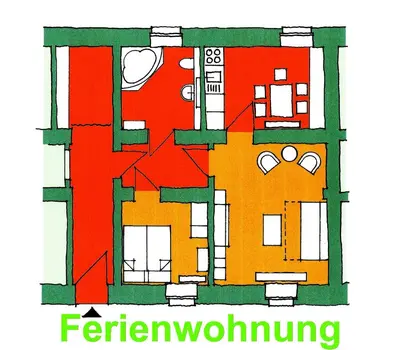 Grundriss der Unterkunft Ferienwohnung Sobrigau
