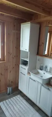 Küche/Küchenzeile in der Unterkunft Ferienwohnung Erlebnisfarm John