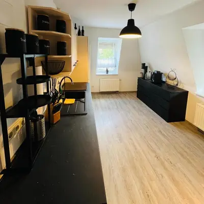 Küche/Küchenzeile in der Unterkunft Modernes Cityapartment nähe Schloss Pillnitz