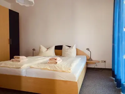 Ein Bett oder Betten in einem Zimmer der Unterkunft Ferienhaus Schrammsteinblick