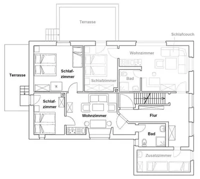 Grundriss der Unterkunft Ferienhaus Schrammsteinblick