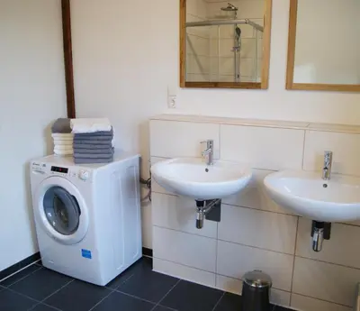 Ein Badezimmer in der Unterkunft Große Ferienwohnung - Monteurswohnung bei Dresden