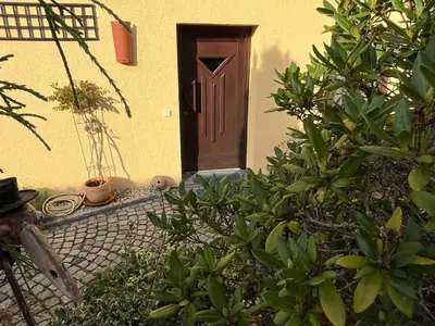 Ein Garten an der Unterkunft Ferienoase in der Bierstadt Radeberg bei Dresden
