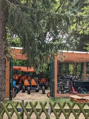 Ein Garten an der Unterkunft Grüner Bungalow am Kiebitzsee