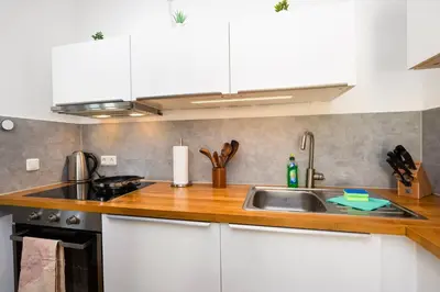 Küche/Küchenzeile in der Unterkunft 70 qm Wohlfühlperle - ruhig und trotzdem schnell im Zentrum - großer Balkon